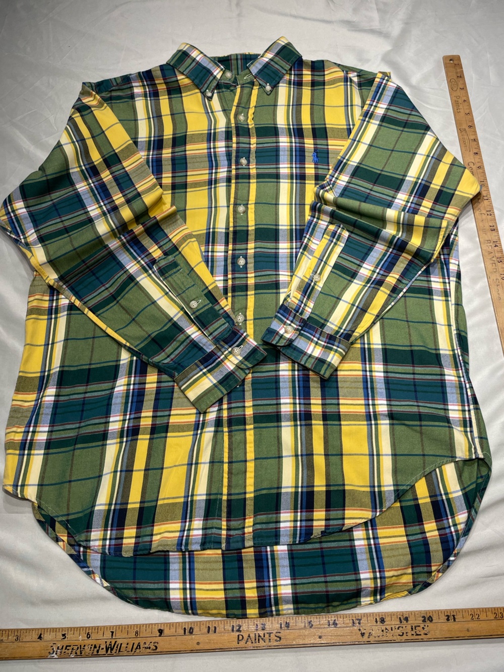 Ralph Lauren Green & Yellow Plaid Button-Down Shirt